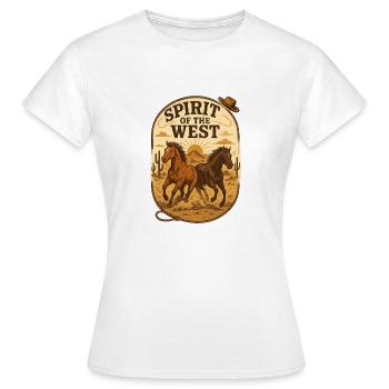 Wild West Pferde - Frauen T-Shirt - Weiß - Vorne - AI Model Female 172 dark (172cm)