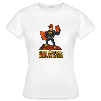 Ziegel Held am Hang Dachdecker - Frauen T-Shirt - Weiß - Vorne - AI Model Female 172 dark (172cm)