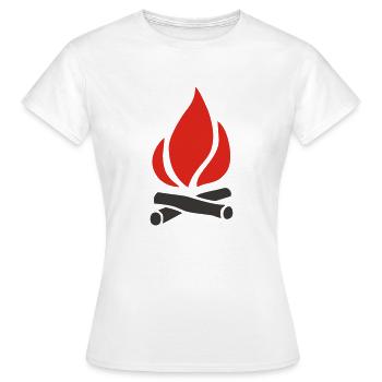 Feu de camp - T-shirt Femme - blanc - Devant - AI Model Female 172 dark (172cm)