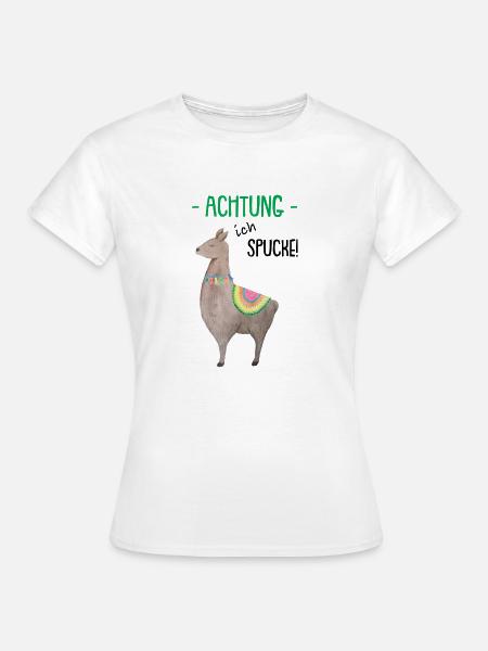 Achtung ich spucke - Frauen T-Shirt - Weiß