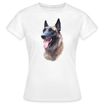tête de chien malinois - T-shirt Femme - blanc - Devant - AI Model Female 172 dark (172cm)