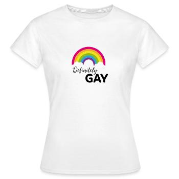 Fierté arc-en-ciel définitivement gay - T-shirt Femme - blanc - Devant - AI Model Female 172 dark (172cm)