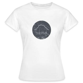 Zugspitze Kontur auf Holzplatte - Frauen T-Shirt - Weiß - Vorne - AI Model Female 172 dark (172cm)