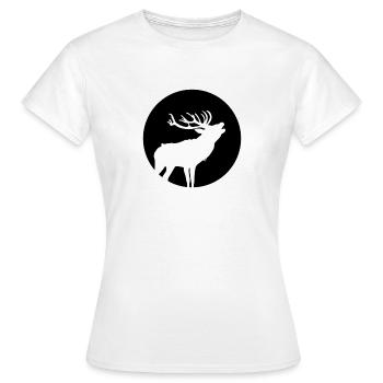 Hirsch in freier Natur Wald Jäger Wild Geschenk - Frauen T-Shirt - Weiß - Vorne - AI Model Female 172 dark (172cm)