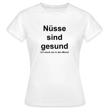 Nüsse sind gesund - Frauen T-Shirt - Weiß - Vorne - AI Model Female 172 dark (172cm)