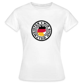 Wir sind Weltmeister (Deutschland) - Frauen T-Shirt - Weiß - Vorne - AI Model Female 172 dark (172cm)