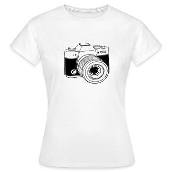 Appareil photo numérique objectif reflex appareil photo - T-shirt Femme - blanc - Devant - AI Model Female 172 dark (172cm)