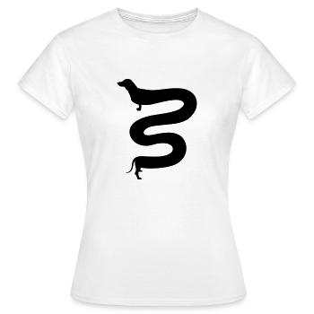 long teckel, drôle de teckel, long teckel - T-shirt Femme - blanc - Devant - AI Model Female 172 dark (172cm)