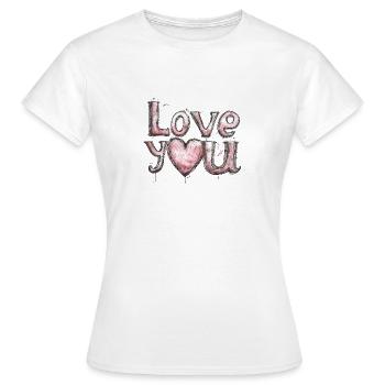 Love you - Women's T-Shirt - white - Front - AI Model Female 172 dark (172cm)