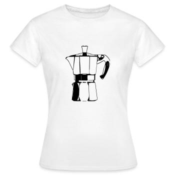 Machine à expresso noire - T-shirt Femme - blanc - Devant - AI Model Female 172 dark (172cm)