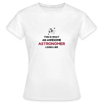 Astronomie / Astronome / Astronomy / Astronomer - T-shirt Femme - blanc - Devant - AI Model Female 172 dark (172cm)