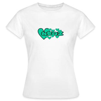 Herz grün - Frauen T-Shirt - Weiß - Vorne - AI Model Female 172 dark (172cm)