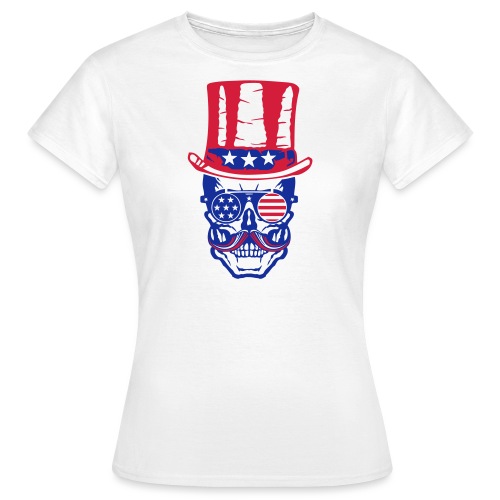 tete de mort hipster crane skull americaine chapea - T-shirt Femme