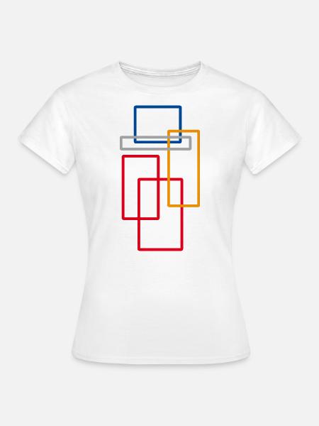 Minimal Rechteck Muster - Frauen T-Shirt - Weiß