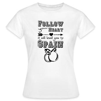 Heart leads you to Spain Spanien Geschenk - Frauen T-Shirt - Weiß - Vorne - AI Model Female 172 dark (172cm)