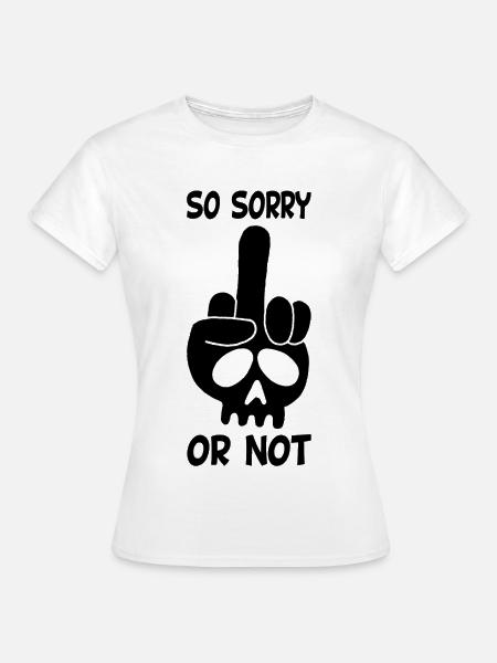 Unhöflicher schwarzer Schädel - Frauen T-Shirt - Weiß