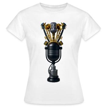 MICRO BAND - sound & vision - T-shirt Femme - blanc - Devant - AI Model Female 172 dark (172cm)