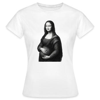 Enceinte avec un ventre de grossesse - T-shirt Femme - blanc - Devant - AI Model Female 172 dark (172cm)