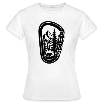 Grimpe, mousquetons, montagne et ours - T-shirt Femme - blanc - Devant - AI Model Female 172 dark (172cm)