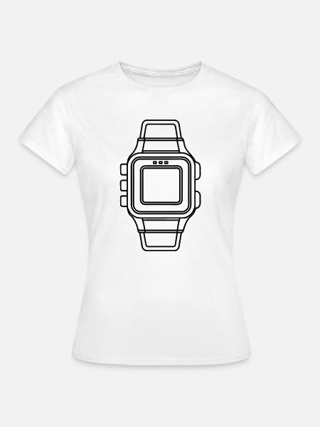 Digitale Armbanduhr - Frauen T-Shirt - Weiß