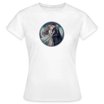 Moonlit Night Elf Love in the Star Forest - Women's T-Shirt - white - Front - AI Model Female 172 dark (172cm)
