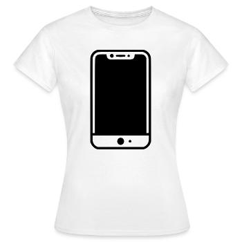 Téléphone portable - T-shirt Femme - blanc - Devant - AI Model Female 172 dark (172cm)