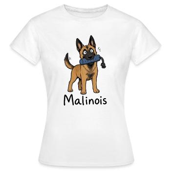 Malinois Dog Puppy - Women's T-Shirt - white - Front - AI Model Female 172 dark (172cm)
