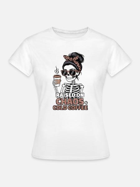 Chaos und Kaffee: Skelett-Stil - Frauen T-Shirt - Weiß