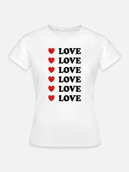 Liebe Herzen - Frauen T-Shirt - Weiß