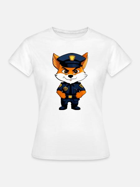 Schlauer Fuchs Polizist - Frauen T-Shirt - Weiß