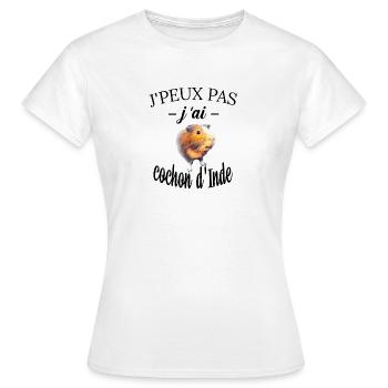 j peux pas j ai cochon d inde TEE SHIRT chonchon - T-shirt Femme - blanc - Devant - AI Model Female 172 dark (172cm)