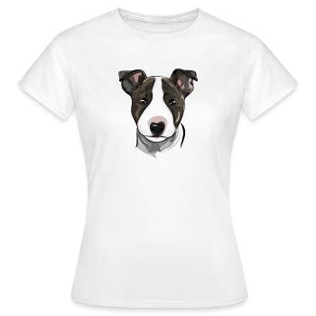 BULL TERRIER - chiot bull terrier - T-shirt Femme - blanc - Devant - AI Model Female 172 dark (172cm)