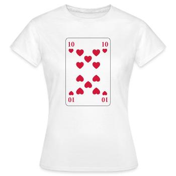 Herz 10 - Herz Zehn - Frauen T-Shirt - Weiß - Vorne - AI Model Female 172 dark (172cm)