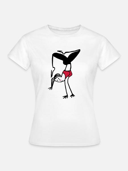 Yoga Handstand 2-farbig - Frauen T-Shirt - Weiß