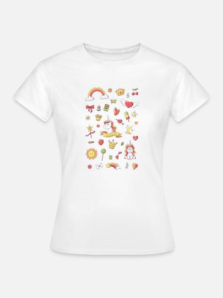 Einhorn Set Hochformat - Frauen T-Shirt - Weiß