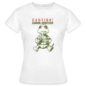 Turtle playing - Women's T-Shirt - white - Front - AI Model Female 172 dark (172cm)