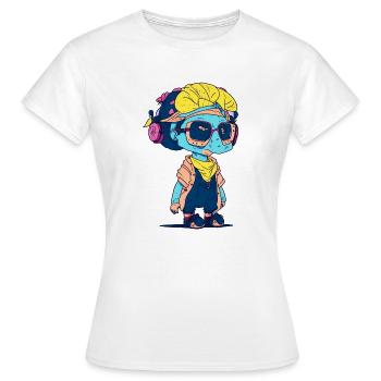Komischer Kauz - Frauen T-Shirt - Weiß - Vorne - AI Model Female 172 dark (172cm)
