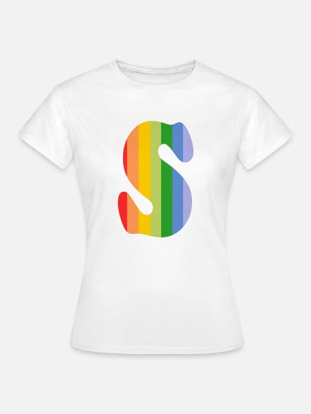 Buchstabe S Regenbogen - Frauen T-Shirt - Weiß