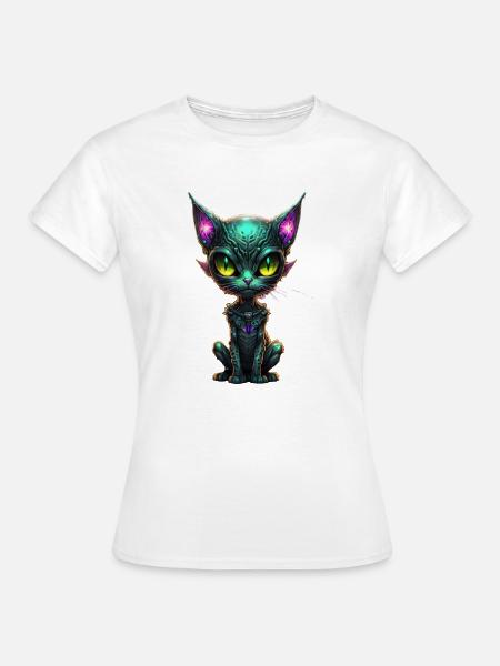 Galaxy Cat - Frauen T-Shirt - Weiß