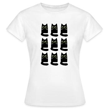 Neuf Petits Chats Noirs - T-shirt Femme - blanc - Devant - AI Model Female 172 dark (172cm)