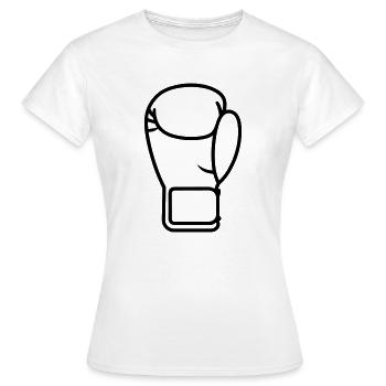 Boxhandschuh - Frauen T-Shirt - Weiß - Vorne - AI Model Female 172 dark (172cm)