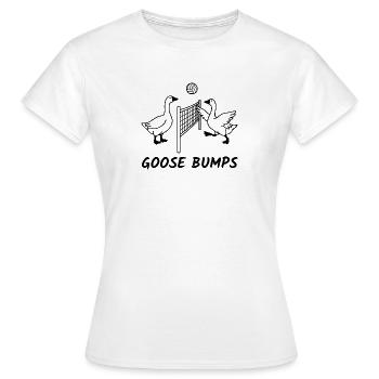 T-shirt de volley-ball drôle – CHAIR DE POULE - T-shirt Femme - blanc - Devant - AI Model Female 172 dark (172cm)