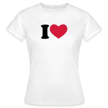 I Love / I Heart - T-shirt Femme - blanc - Devant - AI Model Female 172 dark (172cm)