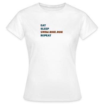 mangerDormirNatnatBikeRunRépéter - T-shirt Femme - blanc - Devant - AI Model Female 172 dark (172cm)