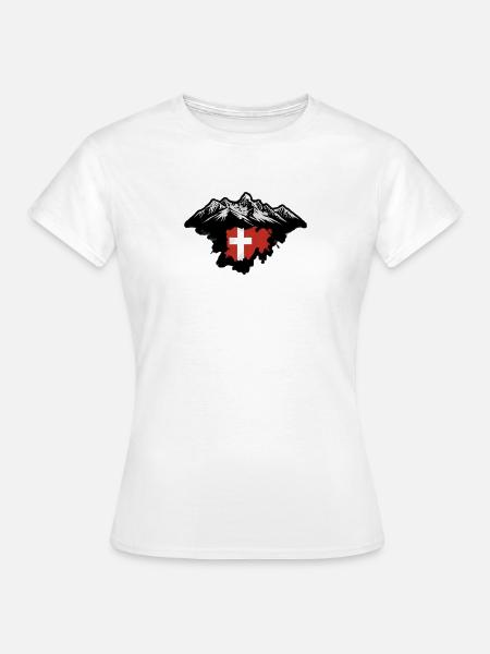 Schweizer Flagge - Frauen T-Shirt - Weiß