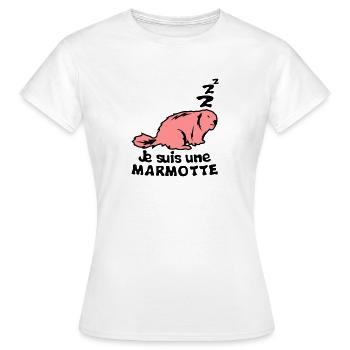 je suis une marmotte animal expression - T-shirt Femme - blanc - Devant - AI Model Female 172 dark (172cm)