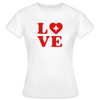 Swiss Love - Frauen T-Shirt - Weiß - Vorne - AI Model Female 172 dark (172cm)
