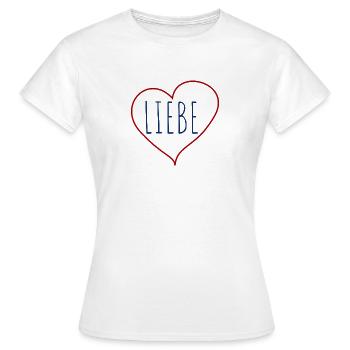 Liebe Herz - T-shirt Femme - blanc - Devant - AI Model Female 172 dark (172cm)