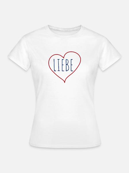 Liebe Herz - Frauen T-Shirt - Weiß