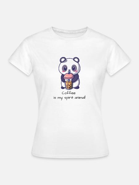Coffee is my spirit animal Panda - Frauen T-Shirt - Weiß